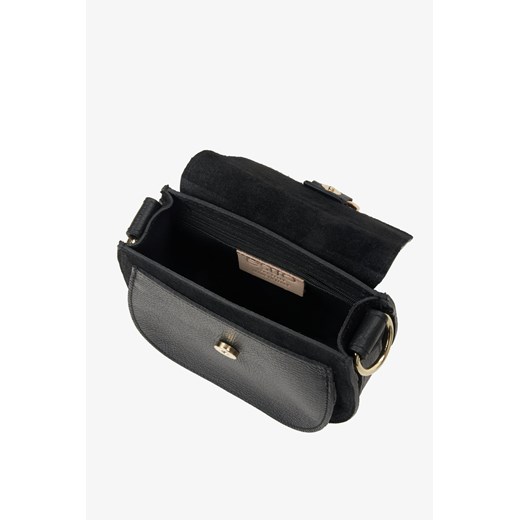 Estro: Mała czarna torebka damska w kształcie podkowy ze skóry naturalnej Estro  Estro promocja