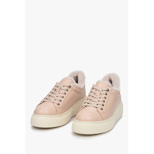 Estro: Beżowe zimowe trampki damskie Estro 37 okazyjna cena Estro