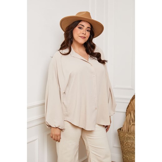 Plus Size Company Bluzka "Alizee" w kolorze beżowym Plus Size Company 44 Limango Polska