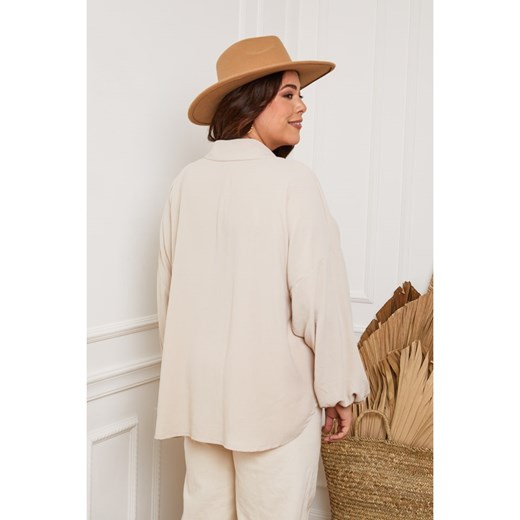 Plus Size Company Bluzka "Alizee" w kolorze beżowym Plus Size Company 48 Limango Polska