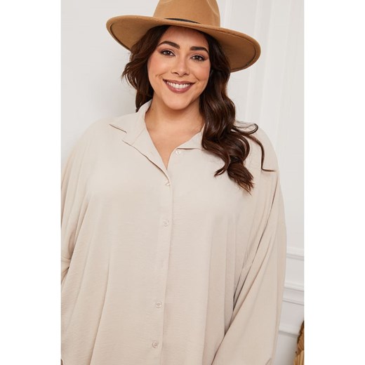 Plus Size Company Bluzka "Alizee" w kolorze beżowym Plus Size Company 48 Limango Polska