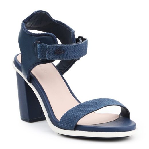 Sandały Lacoste Lonelle Heel Sandal 116 1 W Caw 7-31CAW0112003 niebieskie ze sklepu ButyModne.pl w kategorii Sandały damskie - zdjęcie 158491173