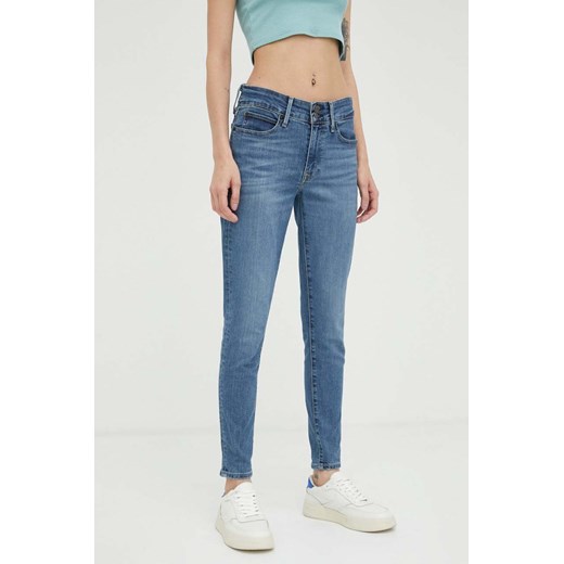 Levi&apos;s jeansy 711 Double Button damskie kolor niebieski ze sklepu ANSWEAR.com w kategorii Jeansy damskie - zdjęcie 158505491