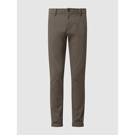Chinosy o kroju slim fit z dodatkiem streczu model ‘Oscar’ Bruun & Stengade 33/32 Peek&Cloppenburg