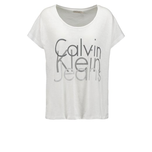 Calvin Klein Jeans TAMMY Tshirt z nadrukiem bright white zalando szary abstrakcyjne wzory