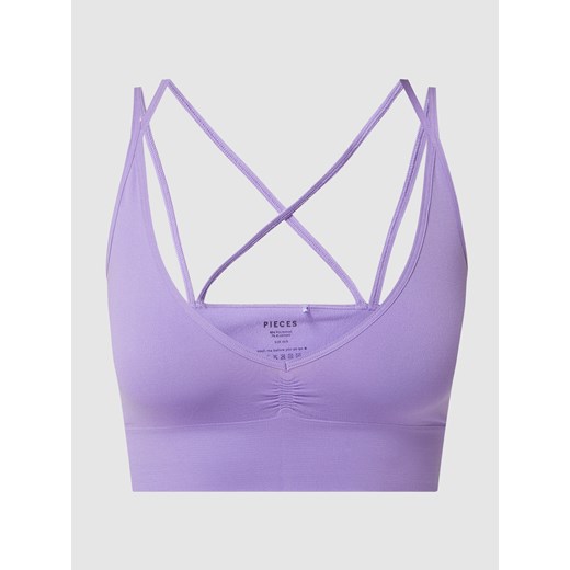 Top krótki z dekoltem w serek model ‘Lunni’ Pieces S/M promocja Peek&Cloppenburg