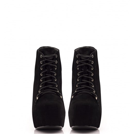 Czarne Lity Black Platform Shoes Dream born2be-pl czarny skóra ekologiczna