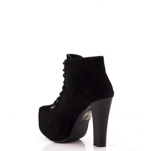 Czarne Lity Black Platform Shoes Dream born2be-pl czarny zamsz