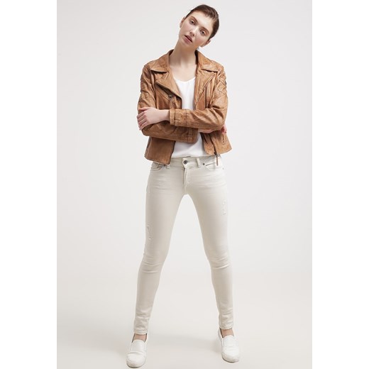 Gipsy JOYCE LASOV Kurtka skórzana camel zalando szary kołnierzyk