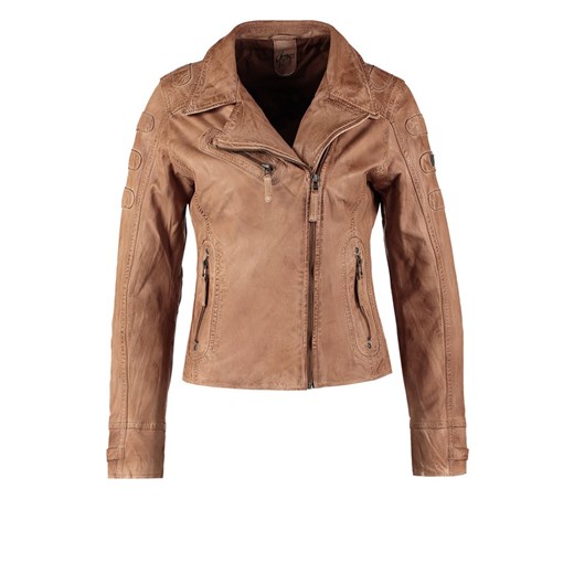 Gipsy JOYCE LASOV Kurtka skórzana camel zalando pomaranczowy bawełna