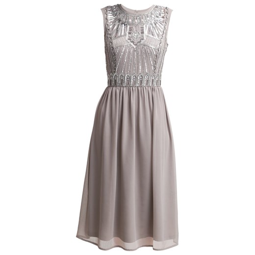 Frock and Frill Sukienka koktajlowa grey zalando brazowy guziki