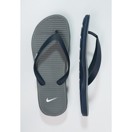 Nike Sportswear SOLARSOFT II Japonki kąpielowe midnight navy/white/cool grey zalando szary na obcasie