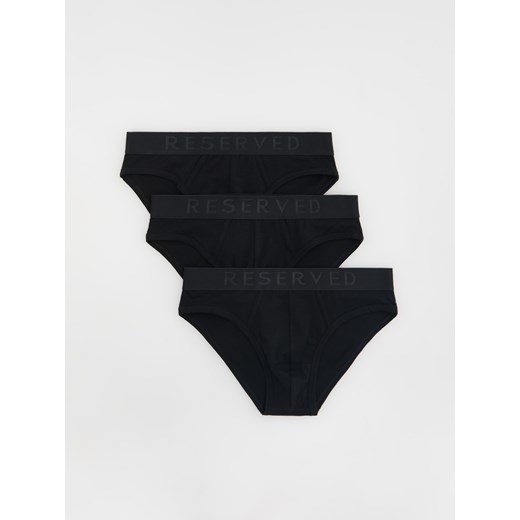 Reserved - Bawełniane slipy 3 pack - czarny ze sklepu Reserved w kategorii Majtki męskie - zdjęcie 158829711