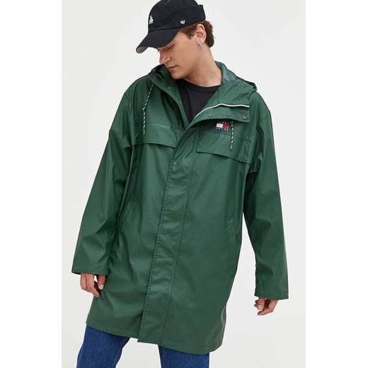 Tommy Jeans kurtka męska kolor zielony przejściowa ze sklepu ANSWEAR.com w kategorii Kurtki męskie - zdjęcie 158834311