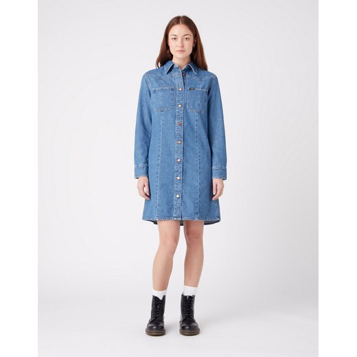 Sukienka Damska Wrangler Western Dress Mid Indigo W24JLLX8E Wrangler S Elwix