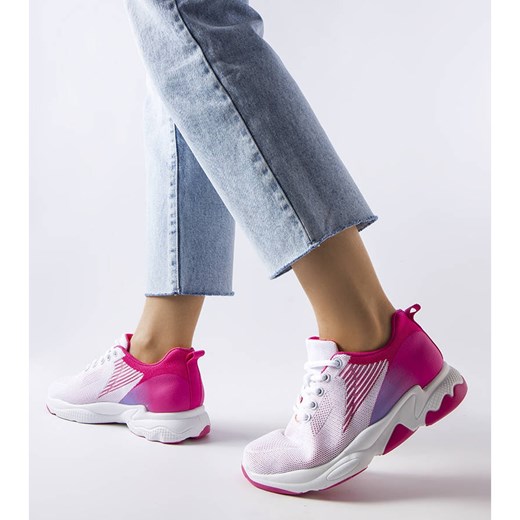 Buty sportowe damskie sneakersy sznurowane na płaskiej podeszwie 