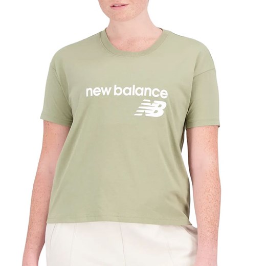 Koszulka New Balance WT03805OLF - zielona ze sklepu streetstyle24.pl w kategorii Bluzki damskie - zdjęcie 158852193