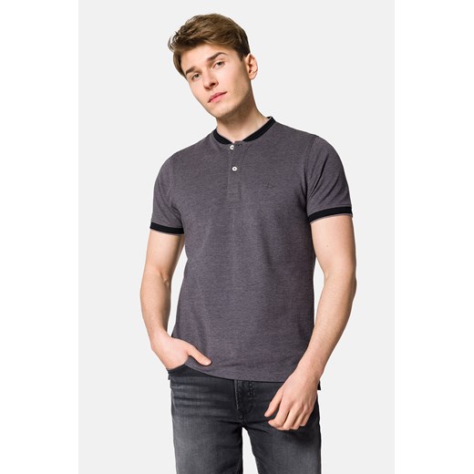 Koszulka Polo Bawełniana Grafitowa Chad ze sklepu Lancerto S.A. w kategorii T-shirty męskie - zdjęcie 158853264