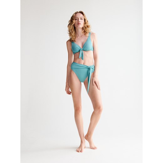 Reserved - Dół bikini z wysokim stanem - Turkusowy Reserved XS Reserved