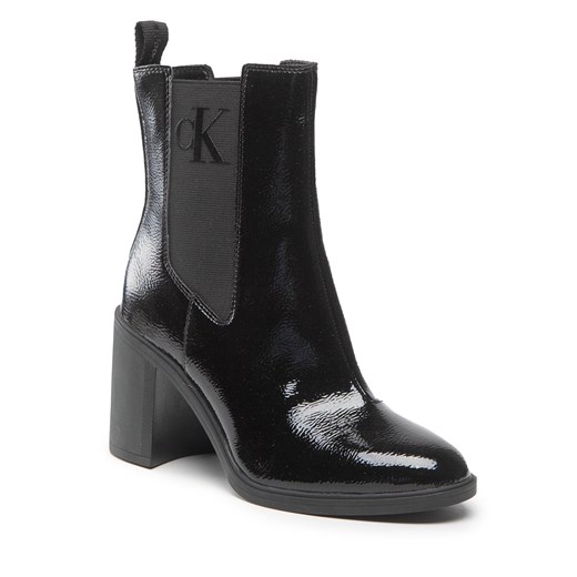 Botki Calvin Klein Jeans Block Heel Boot Naplak YW0YW00856 Black BDS 37 eobuwie.pl wyprzedaż