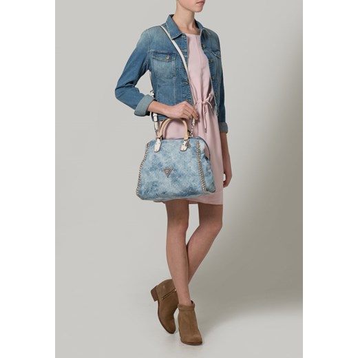 Guess AMELLE Torebka blue denim zalando bialy materiałowe
