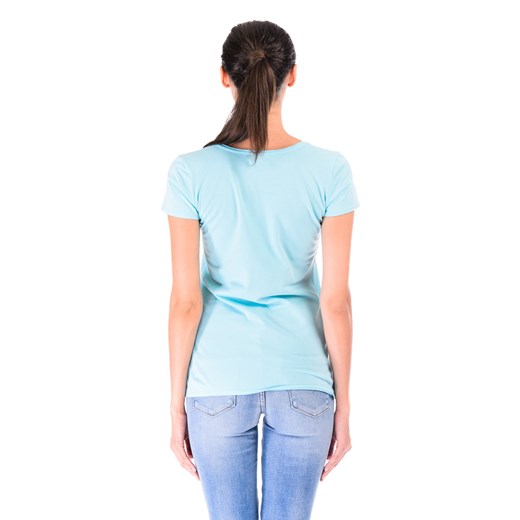 T-shirt Wrangler S/S V-neck T "Angel Blue" be-jeans mietowy rękawy