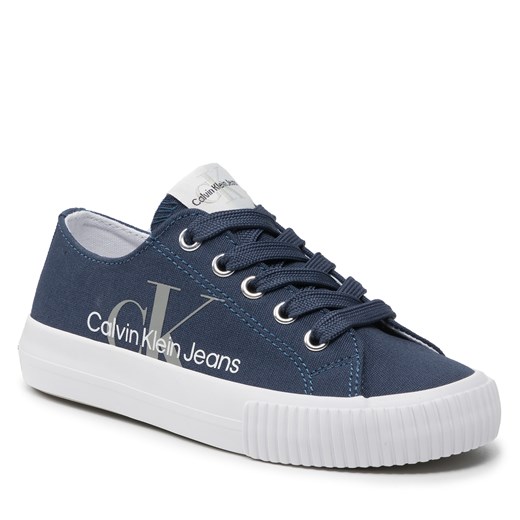 Tenisówki Calvin Klein Jeans Low Cut Lace-Up Sneaker V3X9-80125-0890 M Blue 800 28 wyprzedaż eobuwie.pl