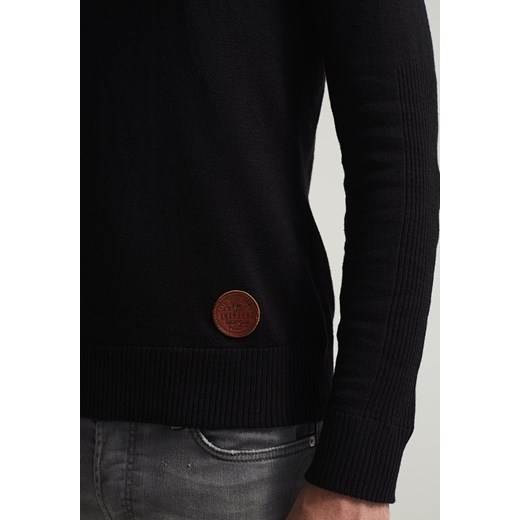 khujo BURT Sweter black zalando czarny bez wzorów/nadruków