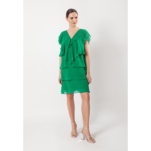 Zielona zwiewna sukienka z falbanami ze sklepu Molton w kategorii Sukienki - zdjęcie 158969754
