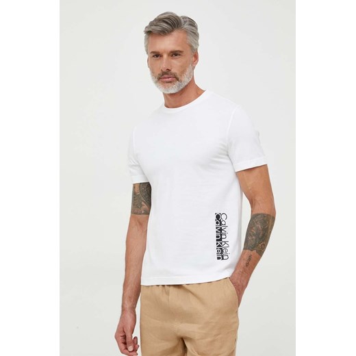 Calvin Klein t-shirt bawełniany kolor biały z nadrukiem Calvin Klein M ANSWEAR.com