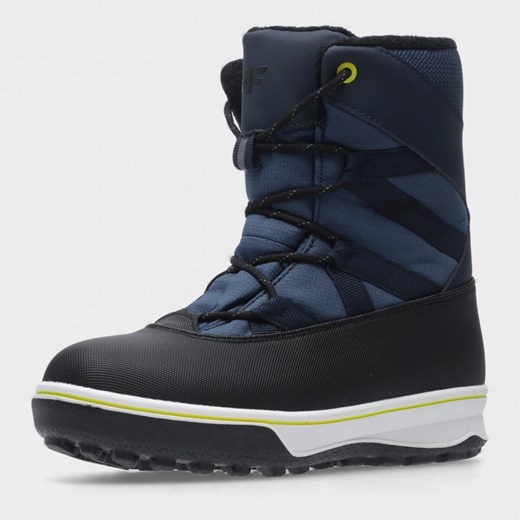 Chłopięce buty śniegowce 4F 4FJAW22FSBSM001 - granatowe 4f Junior 34 promocja Sportstylestory.com