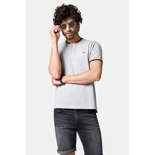 Koszulka Polo Bawełniana Jasnoszara Steve ze sklepu Lancerto S.A. w kategorii T-shirty męskie - zdjęcie 158983820