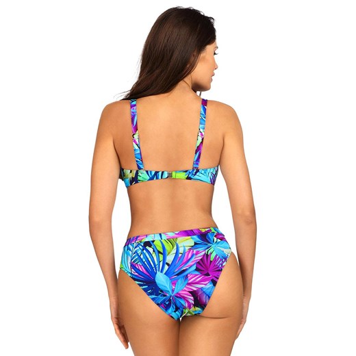 Dwuczęściowy kwiecisty strój kąpielowy z ozdobą przy biustonoszu L1195/3, Kolor kolorowy-wzór, Rozmiar 34, Lorin ze sklepu Intymna w kategorii Stroje kąpielowe - zdjęcie 158984101