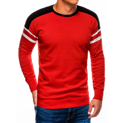 Sweter męski - czerwony E146 Edoti  okazja ombre
