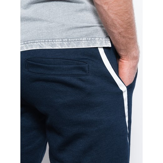 Spodnie męskie dresowe joggery - granatowe V3 P919 L okazja ombre