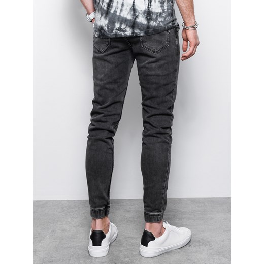 Spodnie męskie jeansowe joggery - czarne P907 M ombre