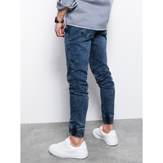 Spodnie męskie jeansowe joggery - niebieskie V3 P1056 XXL ombre