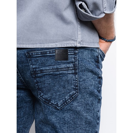 Spodnie męskie jeansowe joggery - niebieskie V3 P1056 L ombre