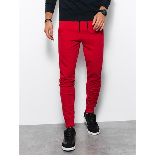 Spodnie męskie dresowe joggery - czerwone V5 P952 M okazja ombre