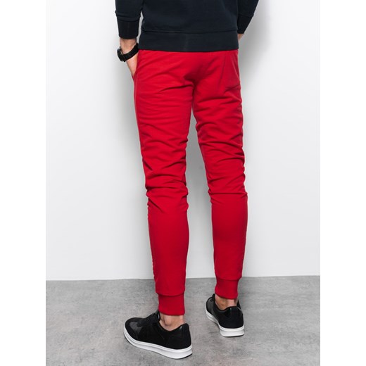Spodnie męskie dresowe joggery - czerwone V5 P952 M wyprzedaż ombre