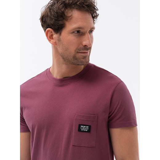 Ombre t-shirt męski fioletowy casual bawełniany 