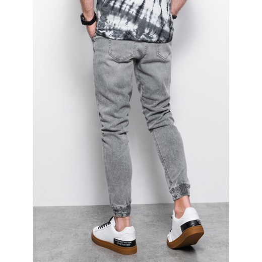 Spodnie męskie jeansowe joggery - szare V3 P1027 XL ombre