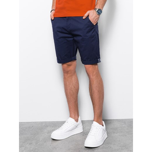 Spodenki męskie chino - granatowe V2 W243 S ombre