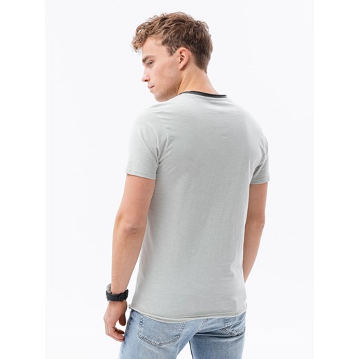 T-shirt męski bawełniany - jasnoszary V2 S1385 XL ombre