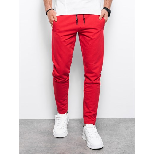 Spodnie męskie dresowe - czerwone V5 P950 L promocyjna cena ombre