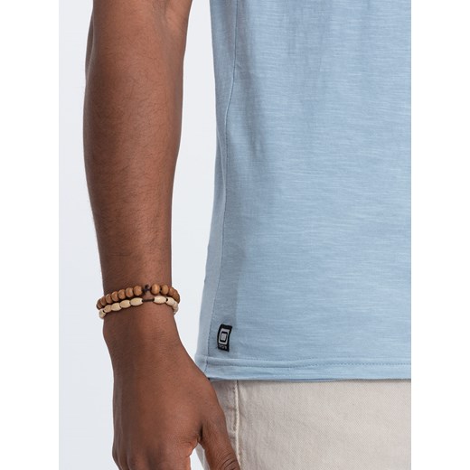 T-shirt męski bawełniany - błękitny V4 S1385 XL ombre