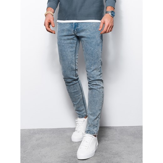 Spodnie męskie jeansowe SKINNY FIT - jasnoniebieskie V2 P1062 M ombre