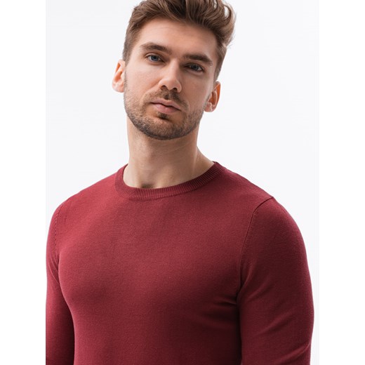 Elegancki sweter męski - bordowy V11 E177 M ombre