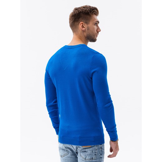 Sweter męski z haftem - niebieski V19 E191 M ombre