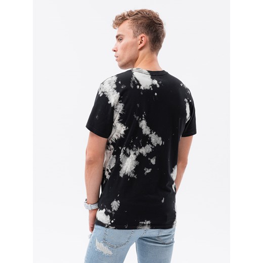 T-shirt męski bawełniany - czarny V1 S1626 XL ombre